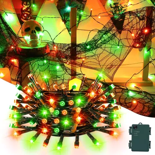 Gcstnn Halloween Lichterkette IP65 wasserdicht mit Timer für Innen & Außen