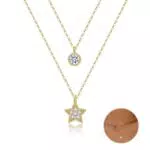 GEMAURA 14K Vergoldete Layering Halskette mit Anhänger für Damen