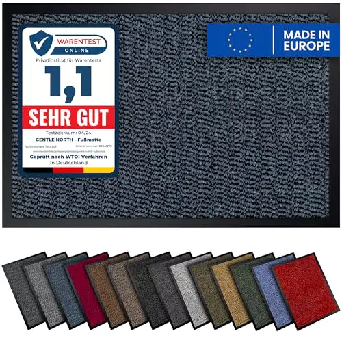 Gentle North Hochwertige Fußmatte Beige Schwarz 40x60cm groß für Innen & Außen - Schmutzfangmatte rutschfest