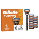 Gillette Fusion5 Rasierer für Männer mit 12 Ersatzklingen für sanftes Gleiten