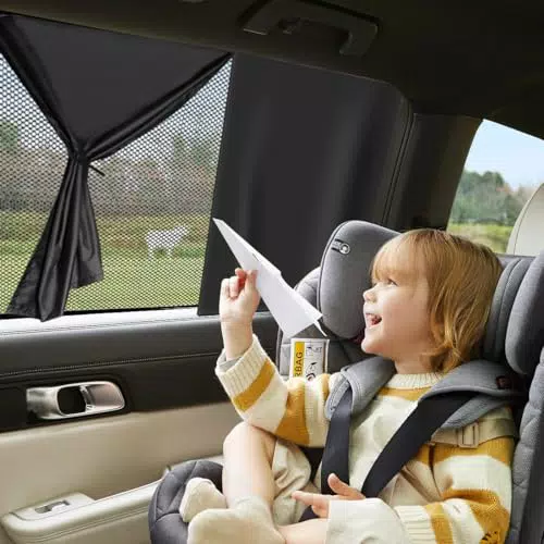 Gohytal Sonnenschutz Auto Baby, 2 Stück Sonnenblende Auto Sonnenshutz Kinder