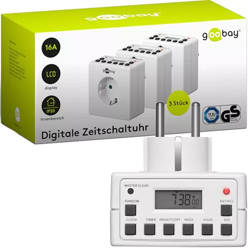 Goobay 55542 Digitale Zeitschaltuhr Innen – Geräuschlos und Programmierbar