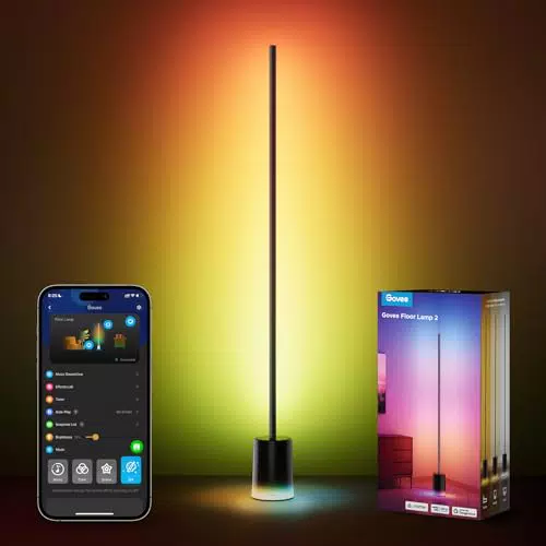 Govee LED Stehlampe Dimmbar RGBIC mit Matter und Musikmodus für Wohnzimmer