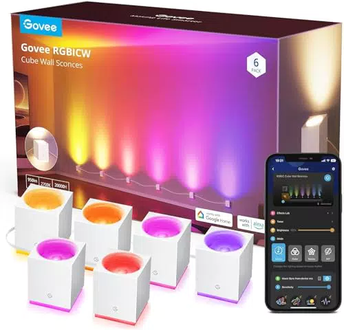 Govee RGBIC LED Wandleuchte – Dimmbar, kompatibel mit Alexa, Musik-Sync
