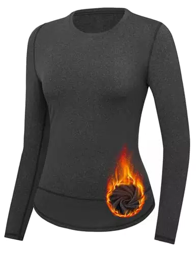 Gyabnw Thermo Langarmshirt Damen - Atmungsaktives Funktionsshirt für Sport