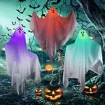 Halloween Deko Hängender Geist, LED Blinkende Hängedekoration für Innen und Außen
