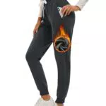 Havideto Damen Jogginghose Winter – Gefütterte Fleecehose mit verstellbarem Kordelzug