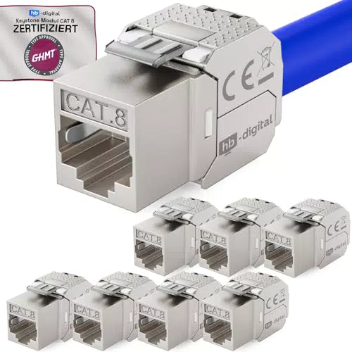 HB-DIGITAL 16x Cat 6a Keystone RJ45 Modul Buchse für 10 Gbit/s Netzwerke