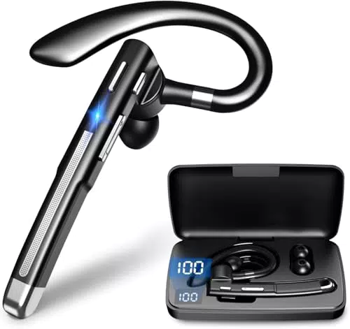 Headset Bluetooth 6.1 mit CVC8.0 Mikrofon und 100 Std. Spielzeit – Kabellos Freisprechgerät für Büro und Autofahren
