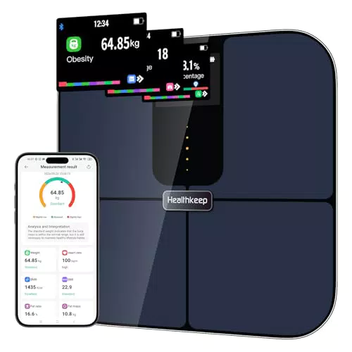 Healthkeep Personenwaage mit Bluetooth, TFT-Farbdisplay und 25 Körperdaten