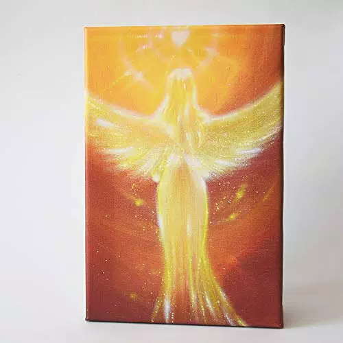 Henriettes-ART Engelbild Leinwanddruck Herz Weiß – Geschenke vom Künstler