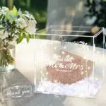 Herenear Acryl Hochzeit Kartenbox mit Schloss – Geschenkkartenbox für Feiern