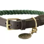 HUNTER Hundehalsband aus Leder, maritim, strapazierfähig und wetterfest