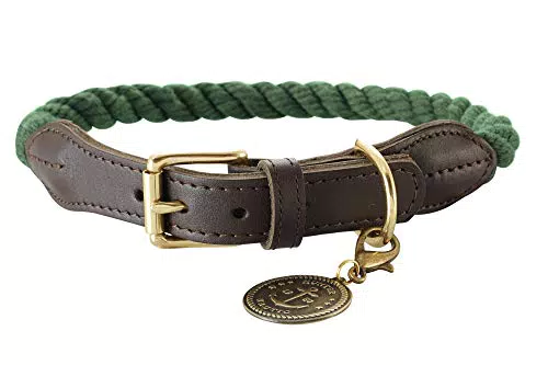 HUNTER Hundehalsband aus Leder, maritim, strapazierfähig und wetterfest