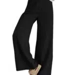 Imuedaen High Waist Cordhose Damen Weites Bein Freizeithose mit Taschen