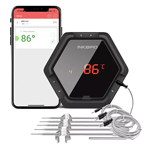 Inkbird IBT-26S Fleischthermometer, Bluetooth 5.1 Signal 70m und WIFI 2.4G
