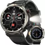 IOWODO Smartwatch Herren 2025 mit 100 Tagen Akku, IP68, Kompass & Bluetooth-Anrufen