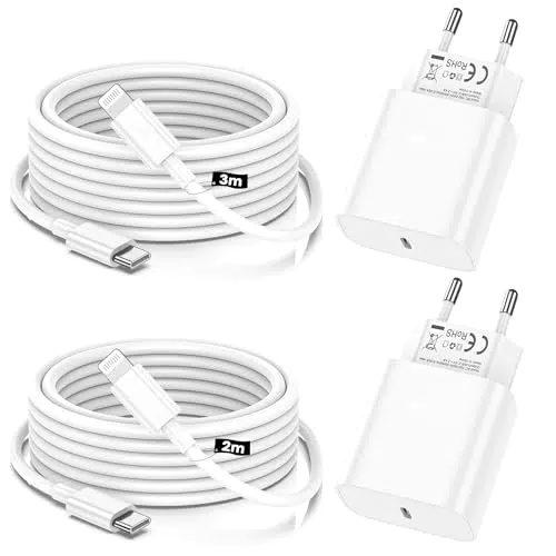 Apple iPhone Ladekabel mit 2M und 3M USB-C auf Lightning für iPhone 14 bis 5