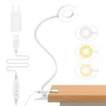 iZELL LED Leselampe dimmbar mit 3 Modi und 10 Helligkeitsstufen, Klemmlampe