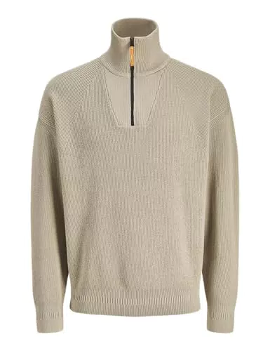 JACK & JONES Jcooutdoor Strickpullover mit kurzem Reißverschluss und Stehkragen