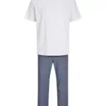 JACK&JONES Herren Schlafanzug JACBACIS mit T-Shirt und Woven Pants Geschenkbox