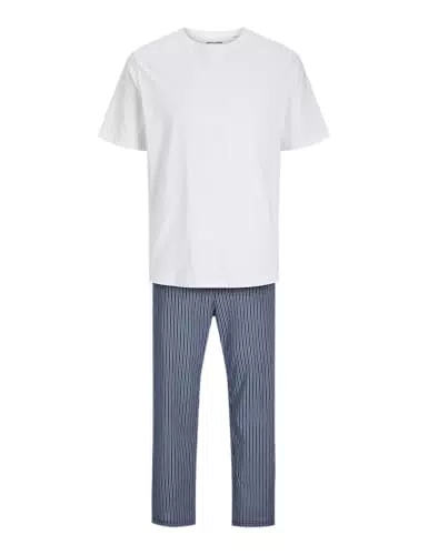 JACK&JONES Herren Schlafanzug JACBACIS mit T-Shirt und Woven Pants Geschenkbox