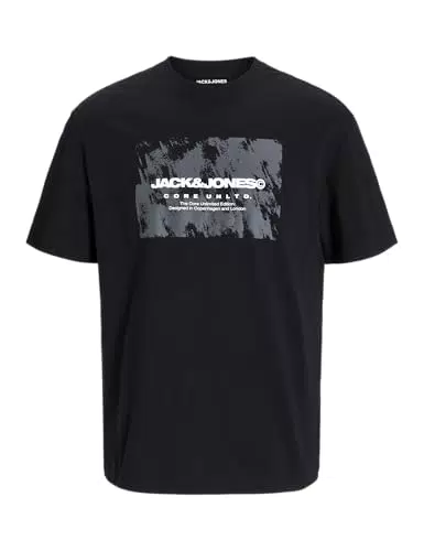 JACK&JONES JCOAERO Front Print T-Shirt mit Rundhalsausschnitt