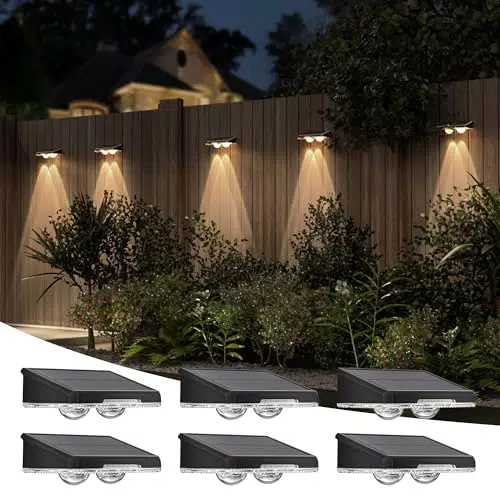JACKYLED Solar Wandleuchte Außen LED – Ultrahelle Solarleuchte für Garten, Zaun, Terrasse