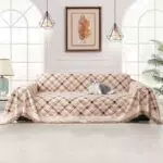 Jianyana Wendbarer Sofaüberzug aus Chenille mit modernem Karomuster für Couch