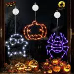 Joomer Halloween Fensterdeko mit batteriebetriebener Lichterkette und Timer