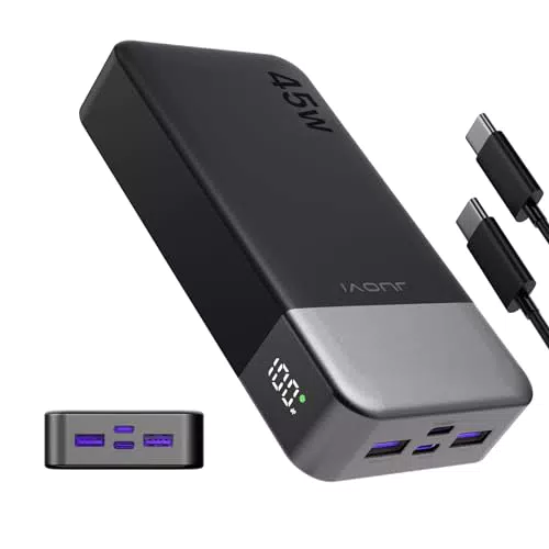 JUOVI Power Bank 20000mAh 45W, Tragbares Ladegerät mit PD3.0 und QC4.0