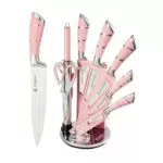 Justup Messerset mit drehbarem Acryl Messerblock und Antihaft-Beschichtung
