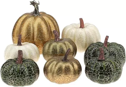 Kepfire Künstliche Kürbis Deko für Halloween und Herbst Dekoration