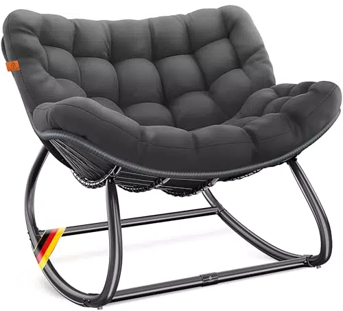 KESSER Schaukelstuhl ergonomisch für drinnen & draußen, wetterfest, rutschfest