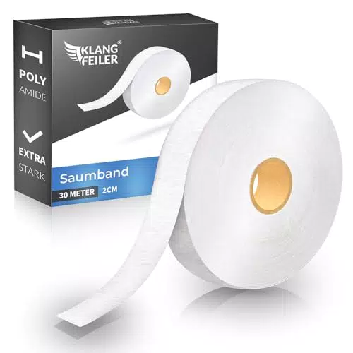 Klangfeiler Saumband 20mm – Extra starkes Bügelband für Vorhänge und Gardinen