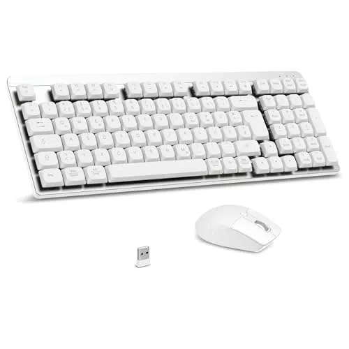 LeadsaiL FA98 Mechanische Kabellose Tastatur und Maus Set QWERTZ Layout