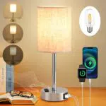 LED Nachttischlampe Touch Dimmbar mit USB-Ladeanschluss – Moderne Tischlampe für Schlafzimmer und Büro