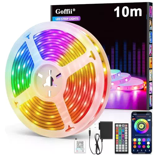 LED Strip Bluetooth RGB Selbstklebend mit Fernbedienung und APP für Deko