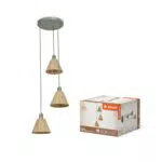 LEDVANCE Pendelleuchte Decor Raffia Plate aus recyceltem Material, E27