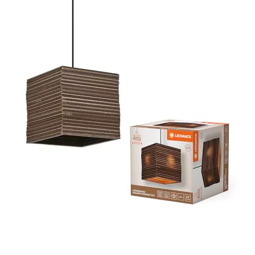 LEDVANCE Pendelleuchte Decor Cardboard Square aus recyceltem Material, E27