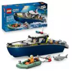 LEGO City Polizeiboot Verfolgungsjagd Spielset mit Figuren und Hai – 60456