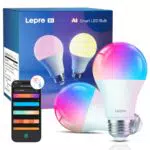 Lepro AI B1 Smart Glühbirne E27, dimmbar, WiFi & Bluetooth, kompatibel mit Alexa/Google Assistant