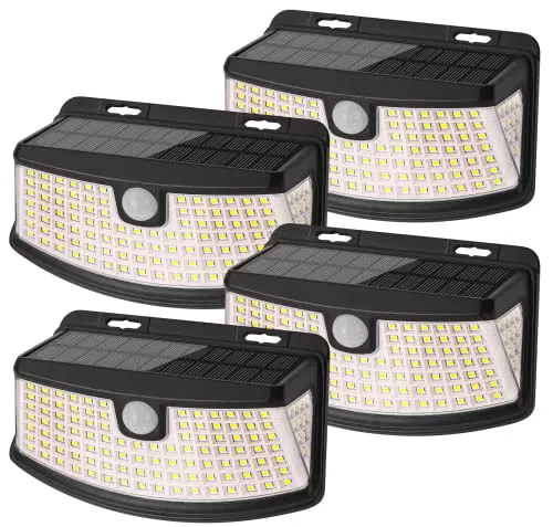 Lepwings Solarlampen mit Bewegungsmelder, 120 LED, 270° Beleuchtungswinkel, IP65