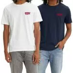Levi's Herren 2-Pack Crewneck Graphic Tee T-Shirt, Sportswear White/Mineral Black
