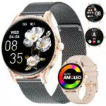 LIGE Smartwatch Damen 2025, 1,32'' AMOLED Display, IP68 Wasserdicht, Fitnessuhr