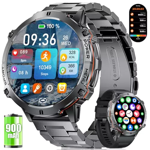 LIGE Smartwatch Herren 1,73" AMOLED, IP68, 110+ Sportmodi, Herzfrequenzmonitor