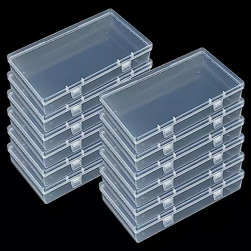 LJY Mini-Aufbewahrungsbox aus transparentem Kunststoff mit Scharnierdeckel
