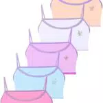 LOREZA 5 Mädchen Bustier aus Baumwolle mit Strass - Breite Träger