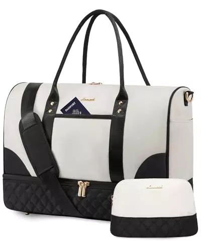 LOVEVOOK Reisetasche Damen Weekender Bag mit Schuhfach und Nassfach