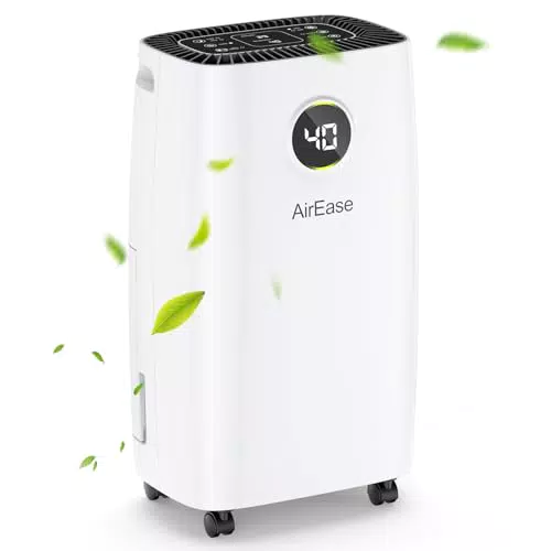 De'Longhi Luftentfeuchter mit LED-Display, Timer und Ablaufschlauch für Keller